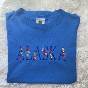 Super cute oversized embroidered Alaska t shirt